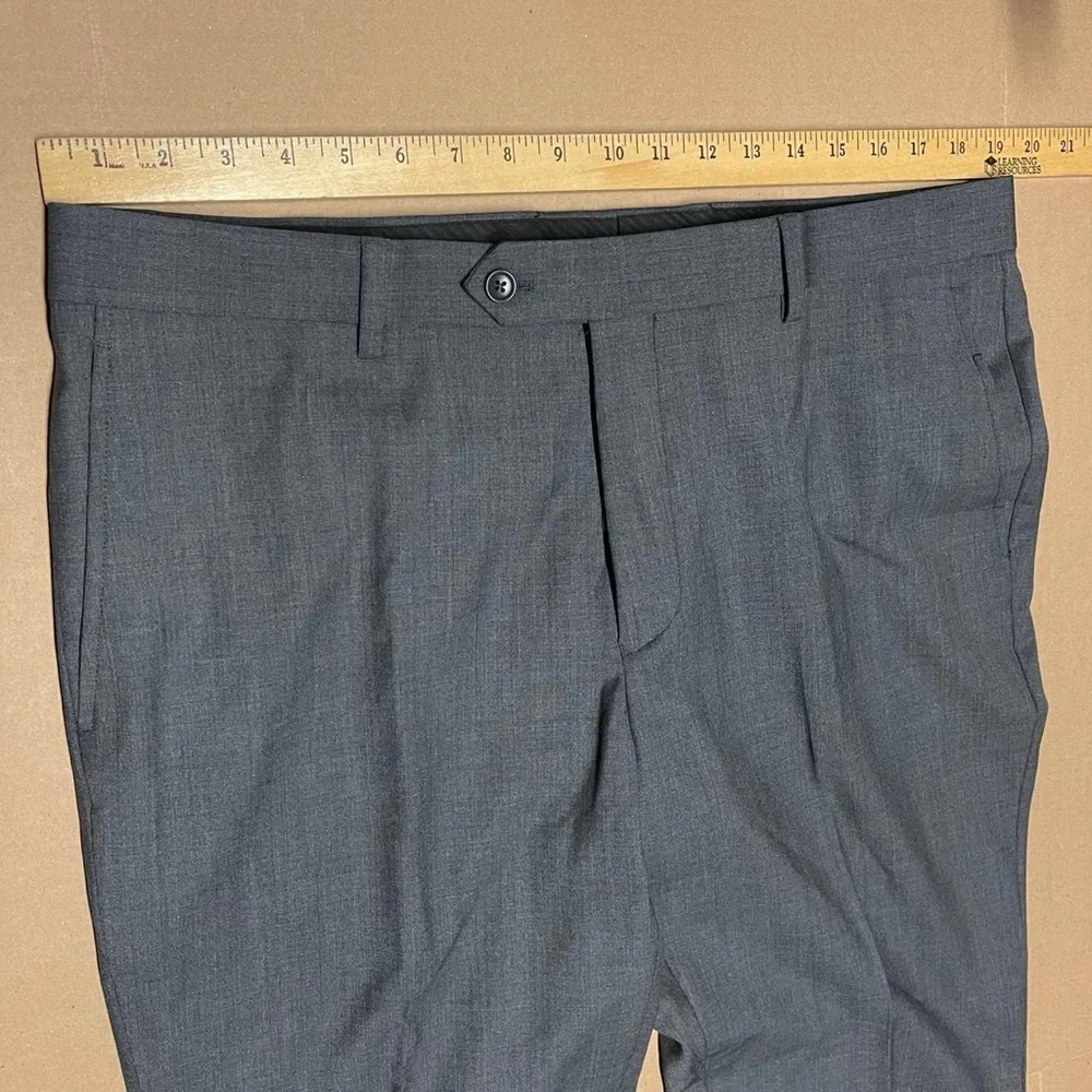 New MANTONI $449 Sharkskin Suit Men's 44R 38x36 Gray 100% WOOL Jacket Pants - Picture 14 of 16